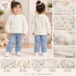 Girls’ Pearl-Detail Fluffy Knit Winter Sweater